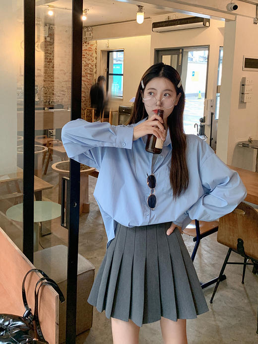 <曾小咸推荐>女装黑色百褶裙女百搭高腰a字半身裙防走光显瘦秋冬短裙子 商品图4