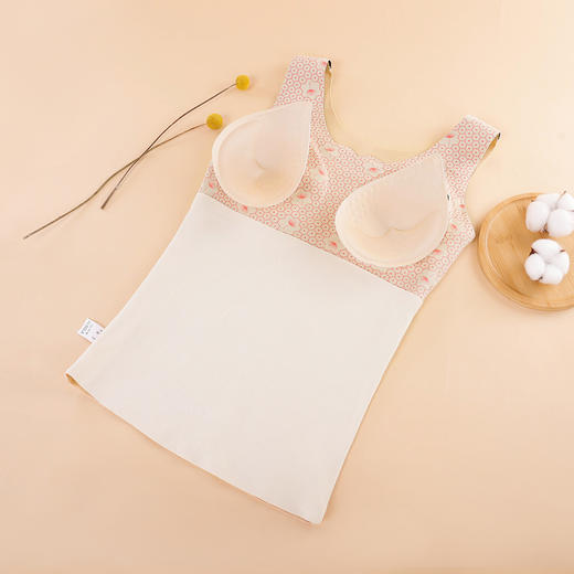 雅黛丽保暖内衣上衣磨毛聚拢带胸垫圆领保暖背心女 商品图4