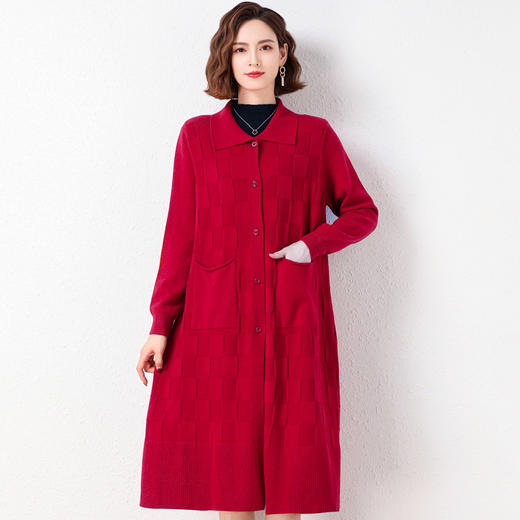 翻领针织开衫薄款大码毛衣外套CC-17-0208 商品图1