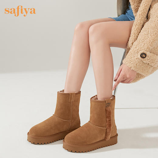 Safiya/索菲娅 雪地靴2022年冬季新款加绒加厚防滑保暖雪地短靴女 SF2411A082 商品图1