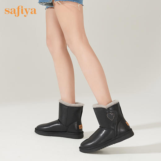 【春节不打烊】Safiya/索菲娅 保暖羊毛雪地靴2022冬季新款防水防滑防寒魔术贴靴子女 SF2411A074 商品图9