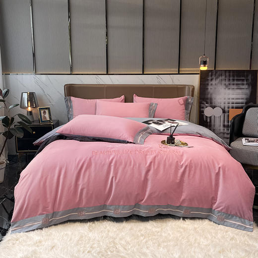 无印良品60s贡缎长绒棉全棉四件套-暖豆沙  床笠款 商品图3