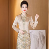 LC-2280香槟金套装丈母娘刺绣礼服春洋气年轻喜婆婆婚宴装秋冬两件套 商品缩略图4