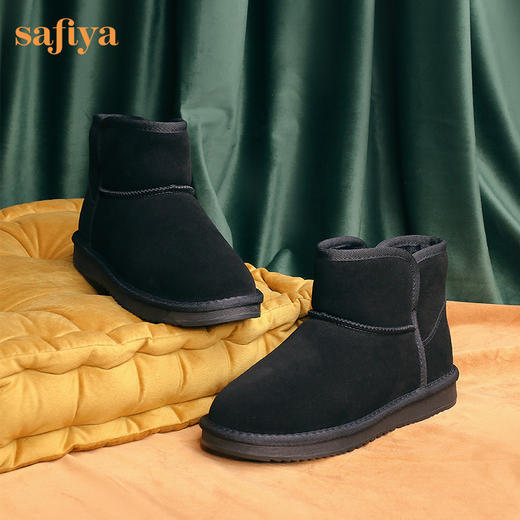 Safiya/索菲娅 女鞋2022冬季新款户外棉鞋厚底防滑加厚保暖雪地靴 SF2411A099 商品图8