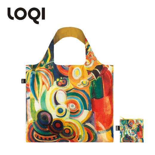 德国LOQI 博物馆系列 罗伯特·德劳内 葡萄牙女人  万用环保袋 RD.PW  再生环保材料 单肩可折叠 旅行大容量 防泼水 超轻50g可承重40斤 商品图2