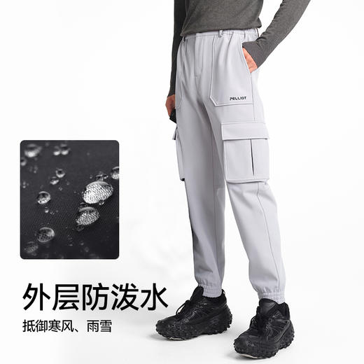 伯希和户外软壳裤男新款防风防寒工装直筒休闲裤抓绒登山保暖长裤 商品图0
