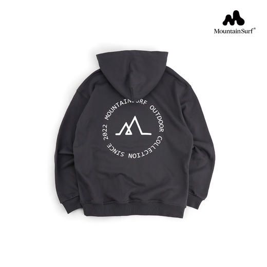 MountainSurf山系户外 线性山脉LOGO 重磅纯棉连帽卫衣 无性别 商品图3