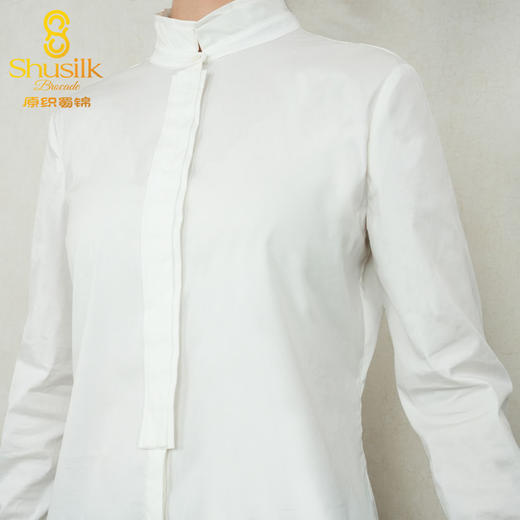S17002-1女士立领长袖白衬衫 商品图4