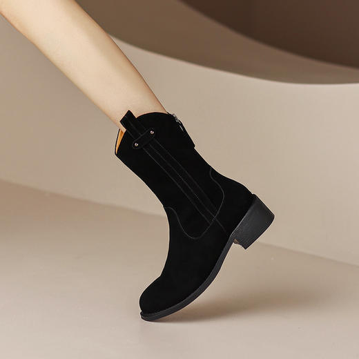 RZXY8-21-17新款英伦风气质磨砂软皮中筒马丁靴 商品图5