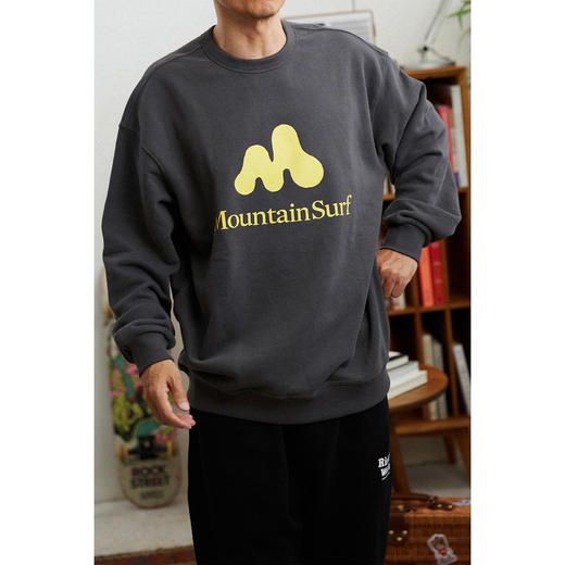 MountainSurf山系户外 高山溶解LOGO 380G抓绒圆领套头卫衣 商品图3