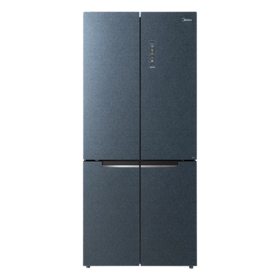 美的冰箱525L十字双开门四门一级能效大容量家用美妆超薄对开官方 独立美妆空间 石砾青肤感抗菌面板 三挡调温