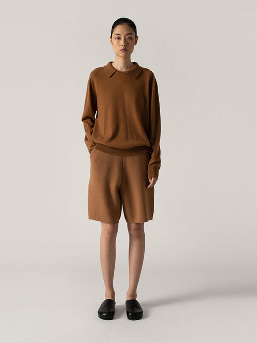 322工房针织西短裤2022年秋冬新款羊毛混纺裤中腰针织休闲裤A939 商品图0