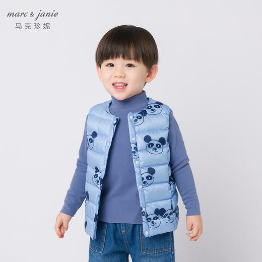 马克珍妮男女童印花超轻保暖羽绒马甲221716 商品图1