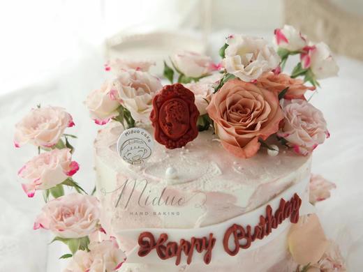 女士款 卡布奇诺 复古 鲜花 浪漫 莫兰迪色系蛋糕 商品图1