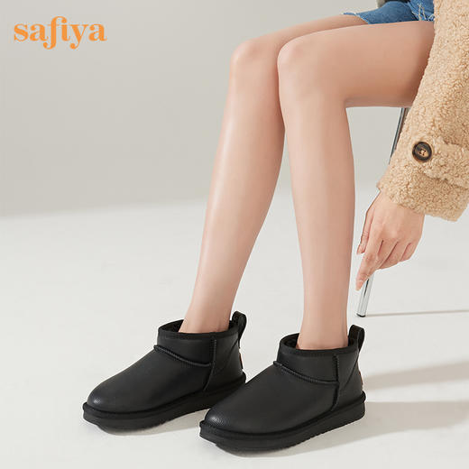 【春节不打烊】Safiya/索菲娅 冬季低帮加绒雪地靴2022冬季新款女羊毛保暖防滑短靴女 SF2411A096 商品图7