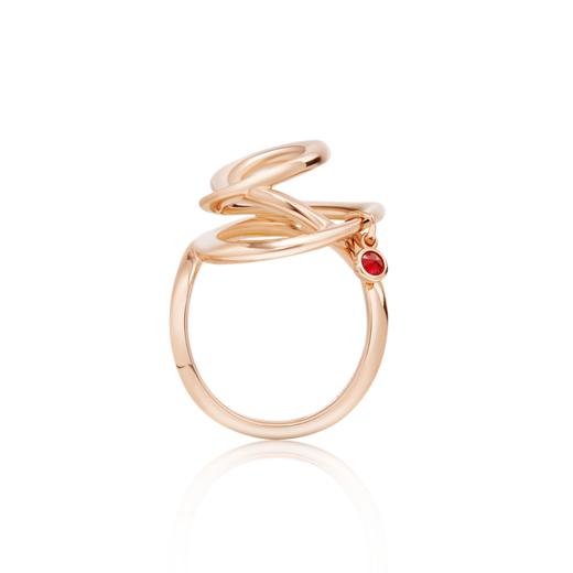 ROSEONLY 玫瑰系列 LOVE ROSE 戒指 18K玫瑰金镶红宝 商品图5