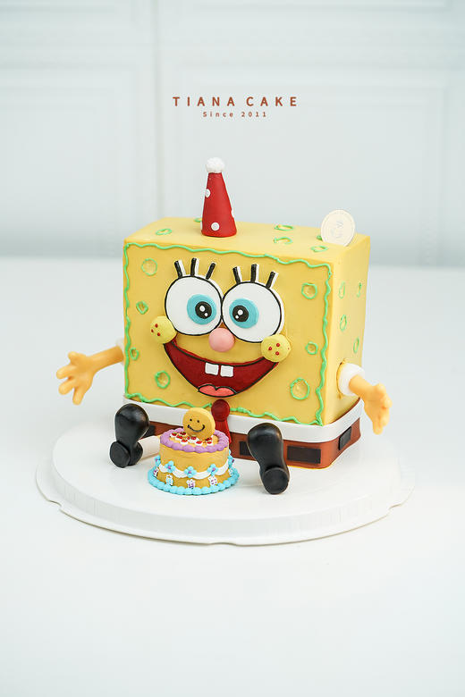 【立体红丝绒造型蛋糕】海绵宝宝 商品图0