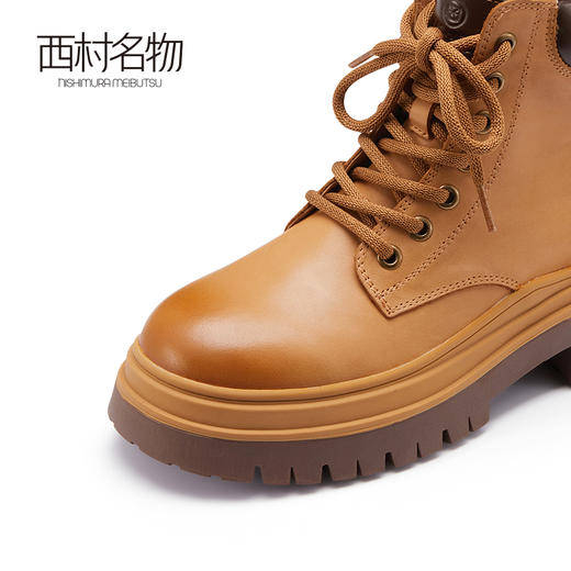 西村名物马丁靴女2022年秋季新款大黄靴英伦风厚底工装靴44811 商品图1