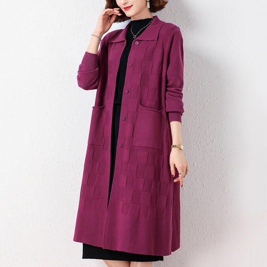 翻领针织开衫薄款大码毛衣外套CC-17-0208 商品图6