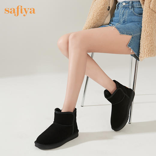 Safiya/索菲娅 女鞋2022冬季新款户外棉鞋厚底防滑加厚保暖雪地靴 SF2411A099 商品图3