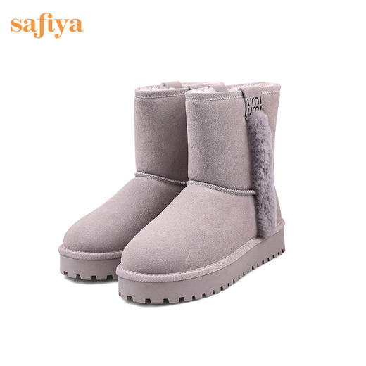 Safiya/索菲娅 雪地靴2022年冬季新款加绒加厚防滑保暖雪地短靴女 SF2411A082 商品图11