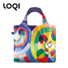 德国LOQI 博物馆系列 罗伯特·德劳内 圆形形式  万用环保袋 RD.CF  收纳袋 ZP.MU.DE 腰包 BB.RD.CF 再生环保材料 单肩可折叠 旅行大容量 防泼水 超轻50g可承重40斤