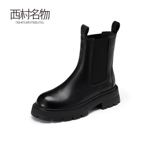 西村名物2022秋冬新款切尔西靴英伦风短靴厚底增高马丁靴女44281 商品图1