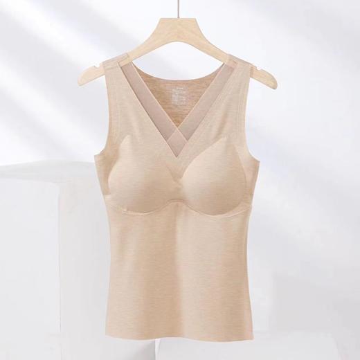 LS竹纤维女士V领羊绒蚕丝罩杯背心2245 商品图2
