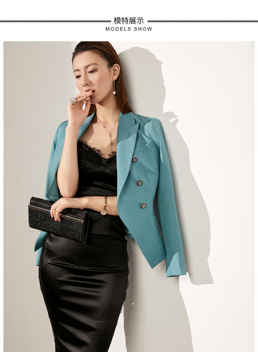 20344562  颈袖添香小西装品牌新款时尚装正装羊毛西服女 气质商务羊毛西装单西 商品图2