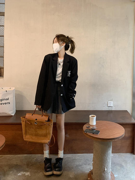 <曾小咸推荐>女装黑色百褶裙女百搭高腰a字半身裙防走光显瘦秋冬短裙子 商品图2