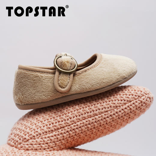 TOPSTAR官方童鞋加绒冬季幼儿园学生鞋羊羔松紧带女童棉鞋加厚1305 商品图0