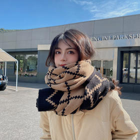 围巾女冬季 2022新款时尚百搭高感小众ins潮保暖学生格纹男女围脖