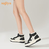 【春节不打烊】Safiya/索菲娅 学院风复古拼色厚底高帮鞋2022冬季新款保暖加绒星星板鞋女 SF24118135 商品缩略图3