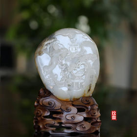 和田玉（白玉）籽料摆件--嫦娥奔月 1018g