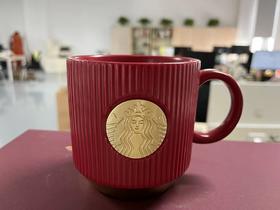星巴克红色陶瓷杯