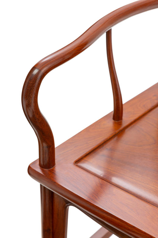 红桥红  家具严选  缅甸花梨（大果紫檀）【宝蕴楼扇形 南官帽椅】 商品图3