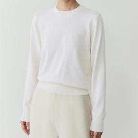 YANECINE 阿拉善山羊绒圆领打底毛衣