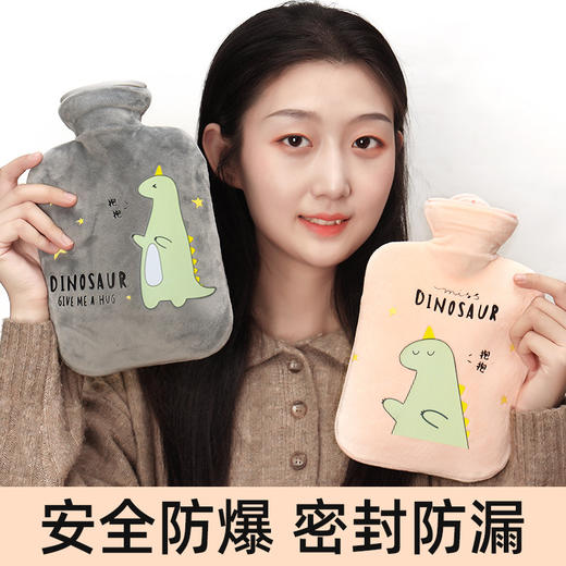 【温暖整个寒冬~】新款PVC注水热水袋 卡通布套学生暖手宝可爱毛绒套防爆暖水袋 商品图0