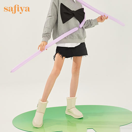 【春节不打烊】Safiya/索菲娅 保暖羊毛雪地靴2022冬季新款防水防滑防寒魔术贴靴子女 SF2411A074 商品图6