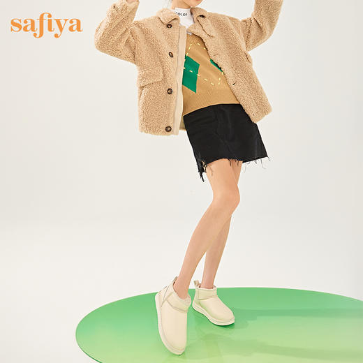 【春节不打烊】Safiya/索菲娅 冬季低帮加绒雪地靴2022冬季新款女羊毛保暖防滑短靴女 SF2411A096 商品图4