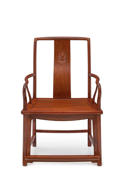 红桥红  家具严选  缅甸花梨（大果紫檀）【宝蕴楼扇形 南官帽椅】 商品图0