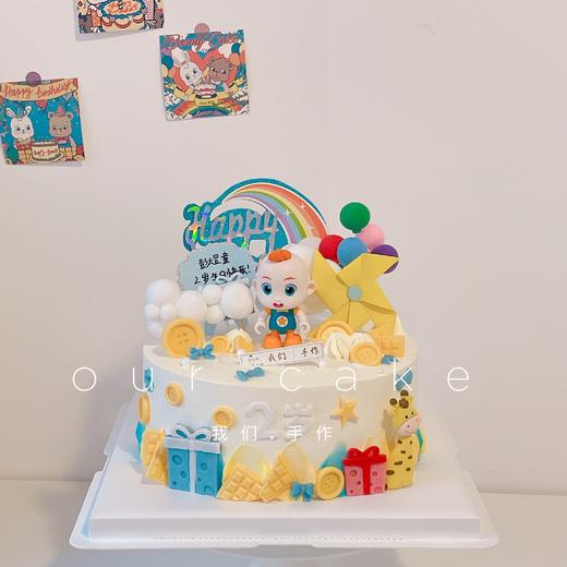 超级宝贝jojo彩色儿童蛋糕(底部玩偶随机)-低糖处理无添加 商品图0