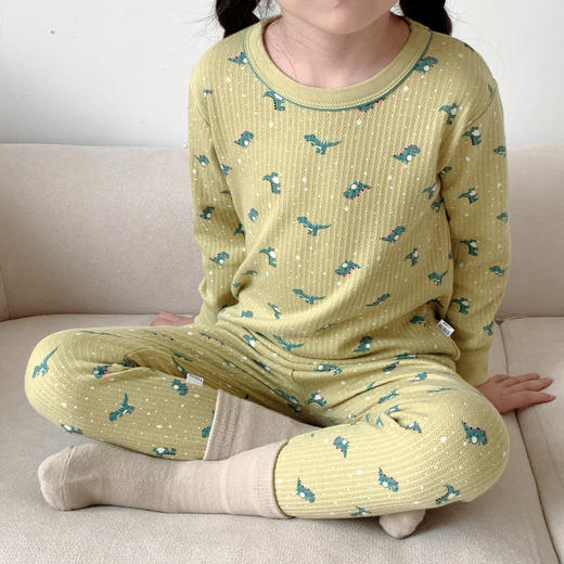 【贴肤舒适 柔软入梦】秋冬新款儿童秋衣秋裤套装男女童花边纯棉睡衣家居服宝宝内衣 商品图2