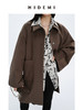 HIDEMI 摩卡色口袋极简大廓形前短后长式羊毛大衣 商品缩略图9