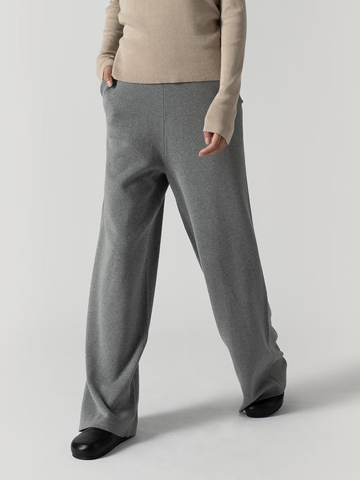 322工房重磅垂坠显瘦阔腿裤2022年秋冬新款丝羊绒针织拖地长裤女 商品图1