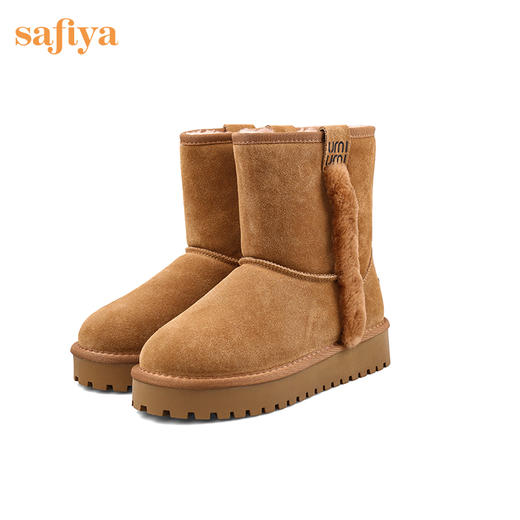 Safiya/索菲娅 雪地靴2022年冬季新款加绒加厚防滑保暖雪地短靴女 SF2411A082 商品图10