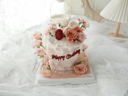 女士款 卡布奇诺 复古 鲜花 浪漫 莫兰迪色系蛋糕 商品图2