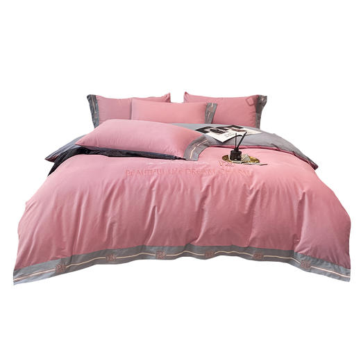 无印良品60s贡缎长绒棉全棉四件套-暖豆沙  床笠款 商品图2