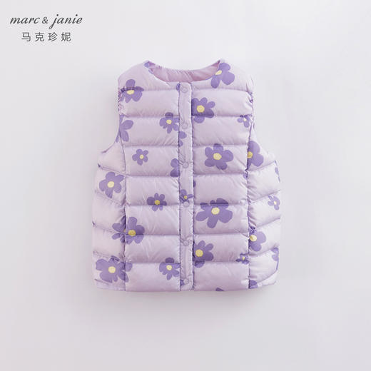 马克珍妮男女童印花超轻保暖羽绒马甲221716 商品图2