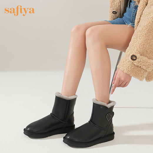 【春节不打烊】Safiya/索菲娅 保暖羊毛雪地靴2022冬季新款防水防滑防寒魔术贴靴子女 SF2411A074 商品图8